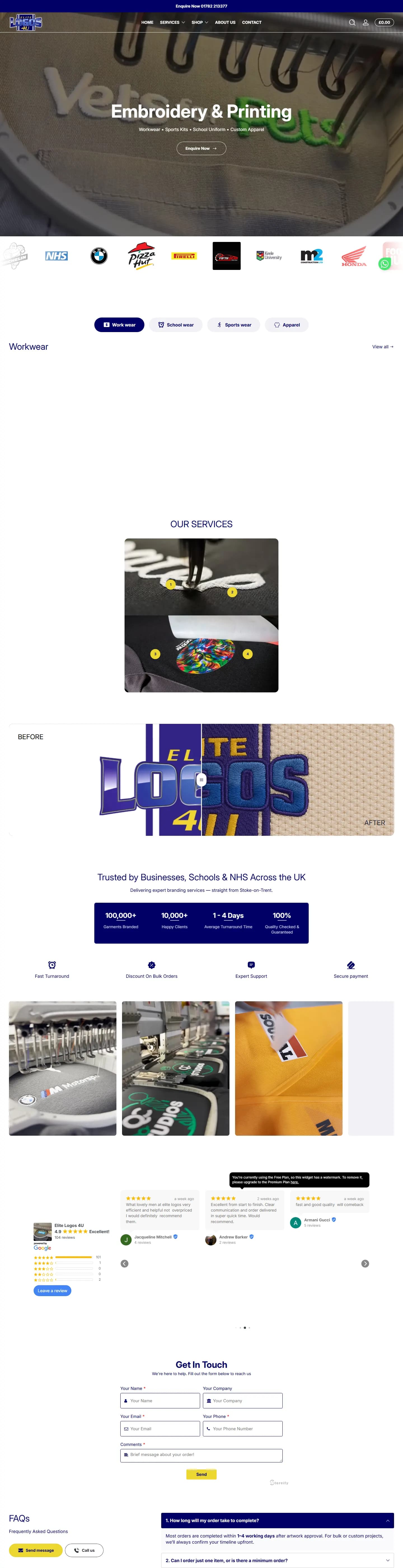 Public homepage of Elite Logos 4U