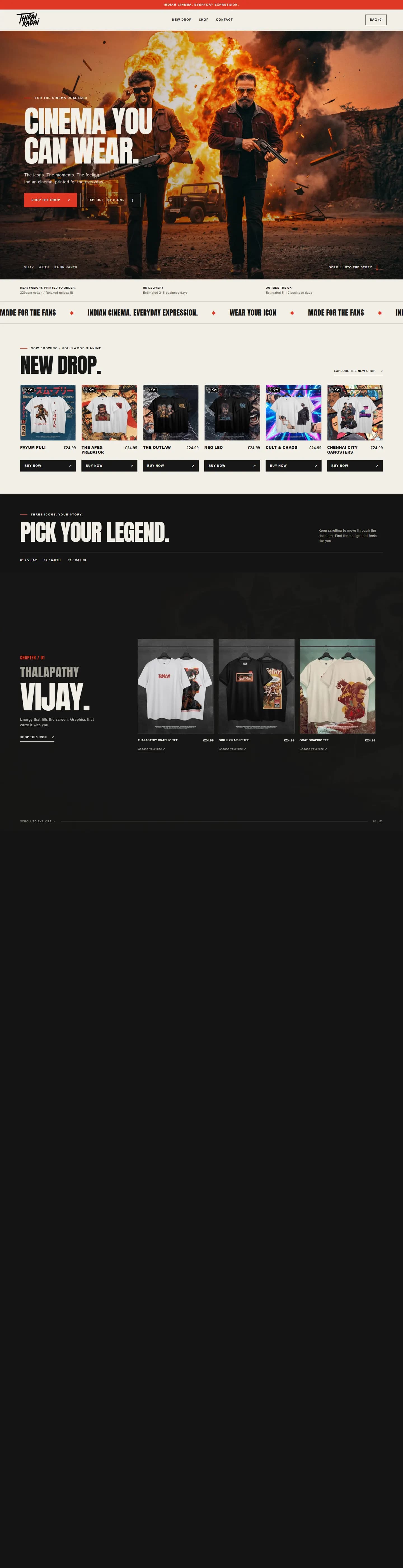 Public homepage of Thirai Kadai